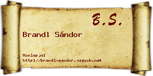 Brandl Sándor névjegykártya