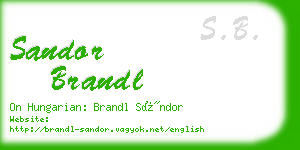 sandor brandl business card